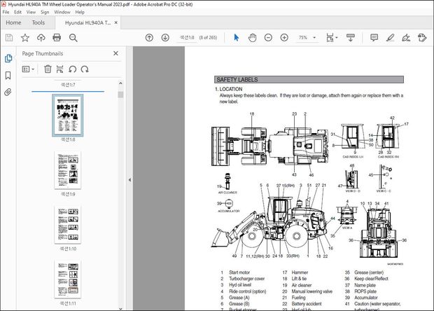 Hyundai HL940A TM Wheel Loader Operator’s Manual 2023 – PDF DOWNLOAD