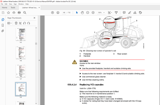 Liebherr Wheel loaders L 509-1778 Service manual – PDF DOWNLOAD
