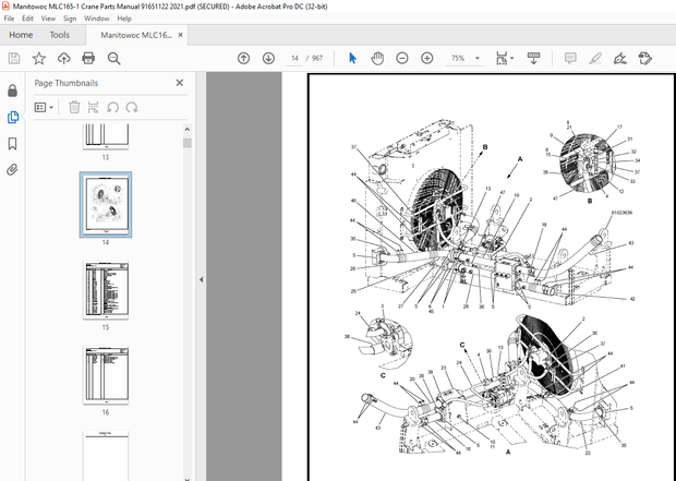 Manitowoc Crane MLC165-1 Parts Manual SN 91651122 – PDF DOWNLOAD