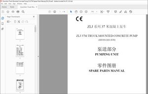 Zoomlion ZLJ 37M Truck Mounted Concrete Pump Spares Parts Manual_EN_ZH – PDF DOWNLOAD