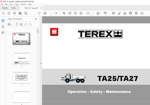 Terex TA25 TA27 Dump Truck Operation Safety Maintenance Manual PN 15272714 - PDF DOWNLOAD 