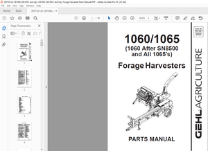 Gehl 1060 1065 (1060 After SN8500 and All 1065’s) Forage Harvesters Parts Manual 907521 – PDF 