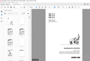 Ammann ARX 12-2 ARX 16-2 ARX 20-2 HASZNÁLATI UTASÍTÁS PDF