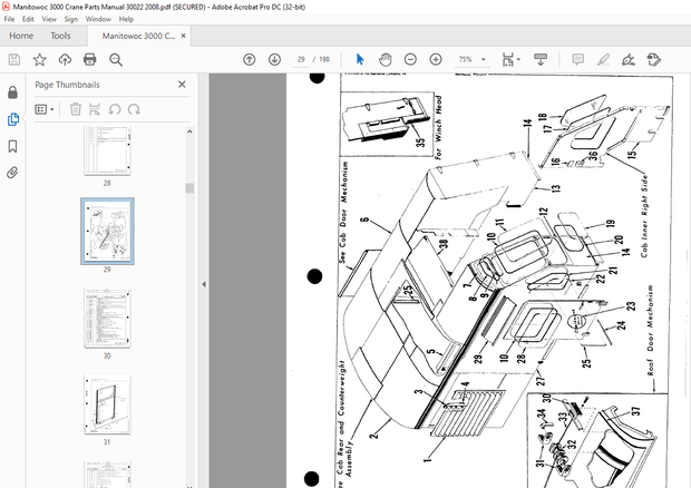 Manitowoc Traditional Crane 3000 Parts Manual SN 30022 – PDF DOWNLOAD