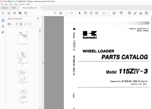 Kawasaki WHEEL LOADER 115ZW-3 MITSUBISHI S6A3-TA Engine Parts Manual  - PDF DOWNLOAD