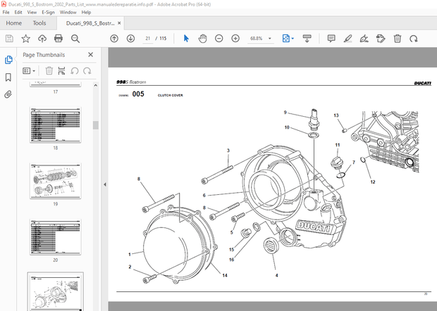 Ducati 998S 2002 Parts Manual 915.1.152.1A - PDF DOWNLOAD 
