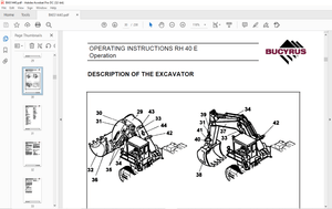 Cat Bucyrus RH 40E Hydraulic Excavator OPERATING INSTRUCTIONS MANUAL BI651440 – PDF DOWNLOAD