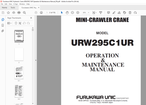 FURUKAWA UNIC MINI-CRAWLER CRANE URW295C1UR OPERATION &amp; MAINTENANCE MANUAL PDF