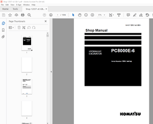 Komatsu PC8000E-6 Hydraulic Excavator Shop Manual - PDF DOWNLOAD 