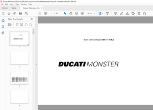 Ducati Monster 620DARK 2006 Parts Manual PN 91511482E - PDF DOWNLOAD 