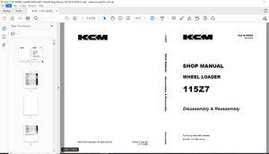KCM 115Z7 WHEEL LOADER(Disassembly &amp; Reassembly) ISUZU 6WG1 ENGINE Shop Manual - PDF DOWNLOAD
