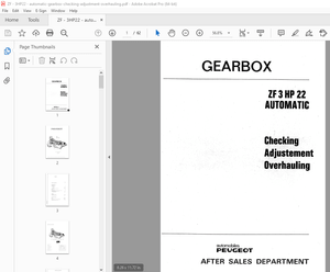 ZF Gearbox 3 HP 22 AUTOMATIC Checking Adjustement Overhauling Manual - PDF DOWNLOAD