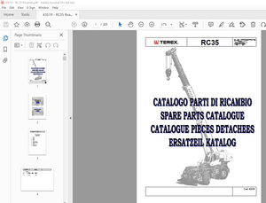 Terex Crane RC35 Catalogue Pieces Detachees 43519 – PDF DOWNLOAD