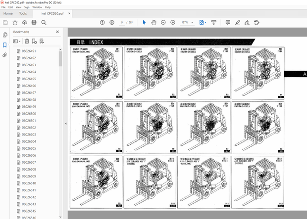 Heli Forklift H2000 Series 2-3.5T BalanceWeight Type Forklift Truck With Engine Parts Manual –  PDF 