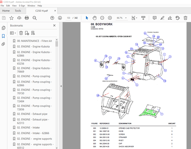 AUSA C 250 H Forklift Parts Manual - PDF DOWNLOAD