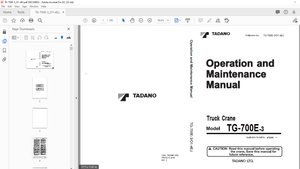 Tadano Forklift Truck Crane TG-700E-3 Operation and Maintenance Manual PDF