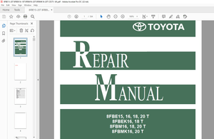 Toyota Forklift 8FBE15-20T 8FBEK16-18T 8FBM16-20T 8FBMK16-20T Repair Manual - PDF DOWNLOAD