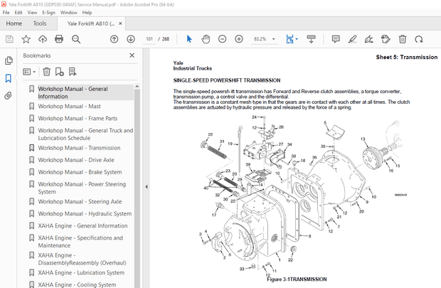 Yale Forklift A810 (GDP030-040AF) Service Manual – PDF DOWNLOAD