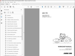 Ammann ASC 170 Single Drum Roller Workshop Manual 3022312 PDF