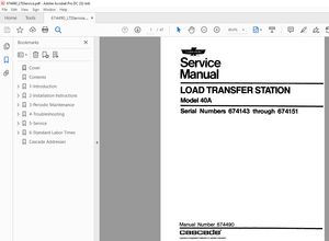 Cascade 40A LOAD TRANSFER STATION Service Manual 674490 - PDF DOWNLOAD