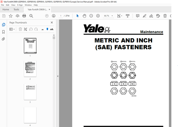 Yale Forklift D909 (GDP80VX, GDP80VX9, GDP90VX, GLP80VX, GLP80VX9, GLP90VX Europe) Service Manual 