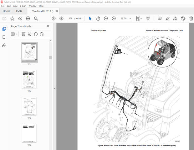 Yale Forklift F813 (GLPGDP 40VX5, 40VX6, GLPGDP 45SVX5, 45VX6, 50VX, 55VX Europe) Service Manual PDF