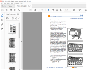 Still Sted Forklift R20i 2015, 2045 – 49 error list Manual – PDF DOWNLOAD