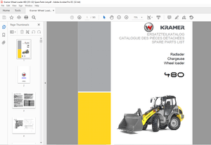 KRAMER Wheel loader 480 Spare Parts List Manual SN 351020001 – PDF DOWNLOAD