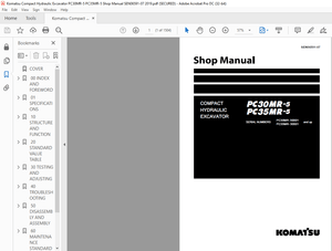 Komatsu PC30MR-5 PC35MR-5 Compact Hydraulic Excavator Shop Manual SEN06591-07 – PDF DOWNLOAD