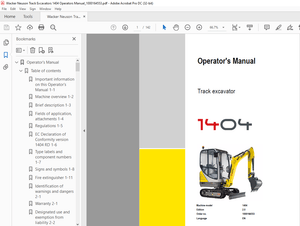 Wacker Neuson Track Excavators 1404 Operators Manual_1000164553 – PDF DOWNLOAD