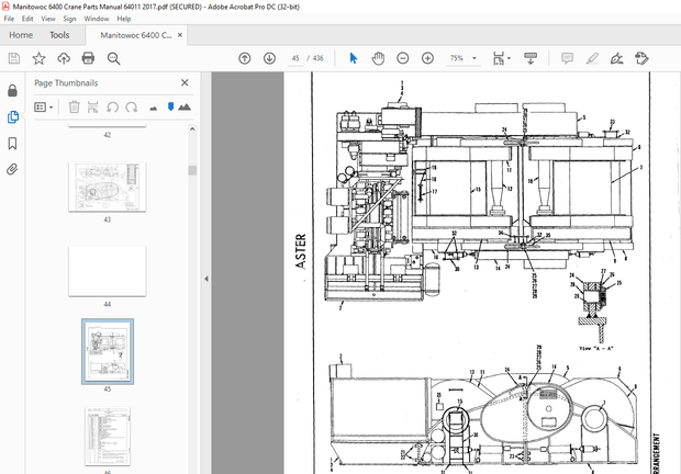 Manitowoc Traditional Crane 6400 Parts Manual SN 64011 – PDF DOWNLOAD