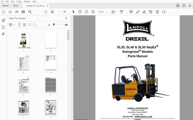 Drexel SL30, SL40 &amp; SL50 SepEx Swingmast Parts Manual_F-448-0811 – PDF DOWNLOAD