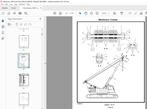 Manitowoc Crane 999 Parts Manual 9991401 PDF