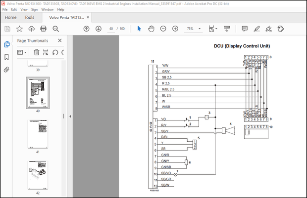 Volvo Penta TAD1341GE- TAD1355GE TAD1340VE-TAD1365VE EMS2 Industrial Engine Installation Manual PDF