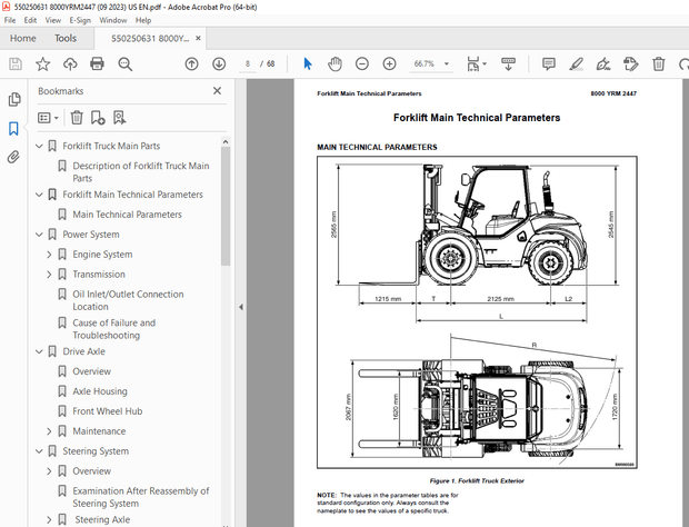 Yale Forklift KDP50UX (KDP100UX) [A7R9] Maintenance Manual – PDF DOWNLOAD
