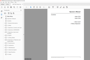 Massey Ferguson MF 7200 CEREA 7274 CEREA 7278( Auto Level Rotatory Separator)Operators Manual - PDF 