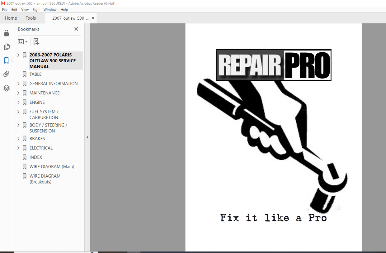 2012 POLARIS OUTLAW 50 SERVICE MANUAL PDF visual data 5