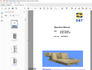 Cat DBT 7SFBH-56 Feeder Breaker Operation Manual - PDF DOWNLOAD