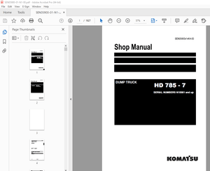 Komatsu HD 785-7 Dump Truck Service Repair Workshop Manual - PDF DOWNLOAD