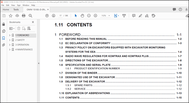 Komatsu Hydraulic Mining Excavator PC5500-11 Operation &amp; Maintenance Manual(OMM15185-D) – PDF 