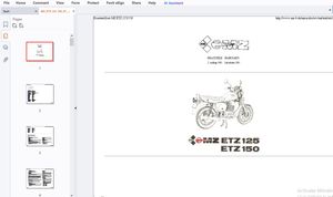 MZ ETZ125 ETZ150 Ersatzteilliste - PDF DOWNLOAD