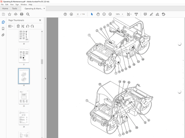 Sakai Vibrating Roller SW654 Series SW654 SW654H SW654B SW654ND OPERATING &amp; MAINTENANCE MANUAL - PDF