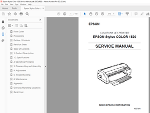 Epson Stylus Color 1520 Service Manual - PDF DOWNLOAD