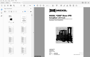 Drexel SwingMast Lift Truck R60SL CBD Base IPB Parts Manual 1416839 – PDF DOWNLOAD