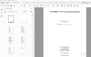Drexel SL44/4 SwingMast Lift Truck Service &amp; Parts Manual 17543-04 - PDF DOWNLOAD