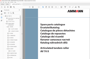 Ammann AV 70 X Tandem Roller Parts Manual SN 0031 PDF