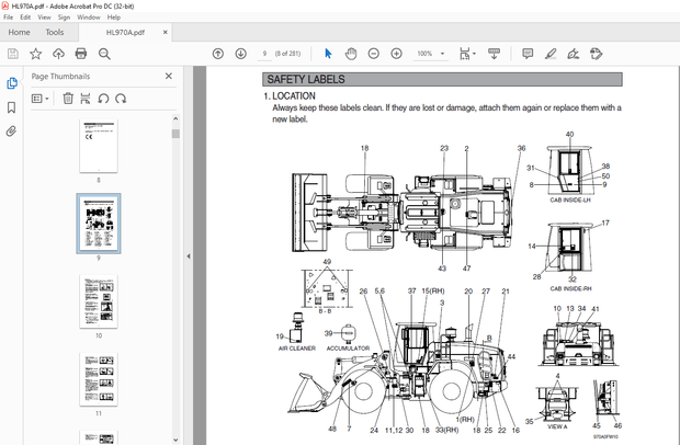 Hyundai HL970A Wheel Loader Operator’s Manual 2023 – PDF DOWNLOAD