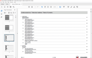 KRAMER Wheel loader 8095T Spare Parts List Manual SN352110001 – PDF DOWNLOAD