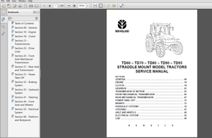 New Holland TD60 TD70 TD80 TD90 TD95 Tractor Straddle Mount Service Manual (84285908R0) – PDF Downlo
