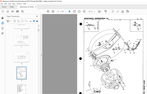 Manitowoc Traditional Crane M-50W Parts Manual – PDF DOWNLOAD